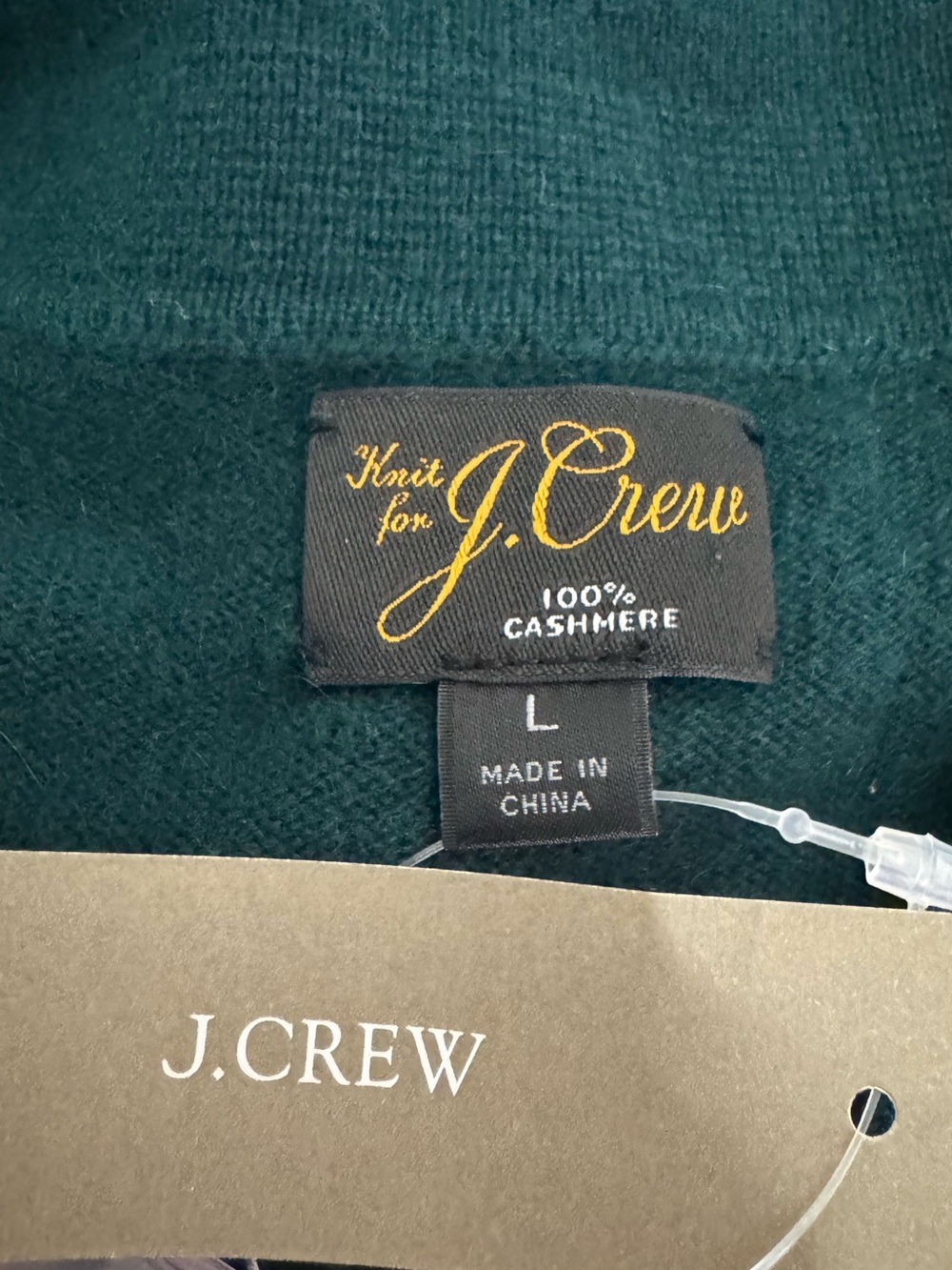 NWT J.CREW CASHMERE SHORT-SLEEVE JOHNNY-COLLAR SWEATER POLO SZ L - Picture 5 of 5